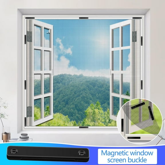 Ikohbadg Self-Adhesive Fly Screen Clips Pack of 6, No Drilling Magnetic Window Clips for Mosquito Insect Screens, Easy Installation, High Adhesion for Home and Office Use