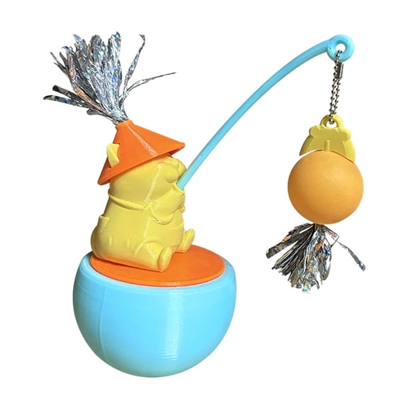 Ikohbadg Self Righting Cat Toy with Feathers, Interactive 360 Degree Rolling Ball Teaser for Indoor Cats, Engaging Hunting Instinct Toy for Exercise and Play
