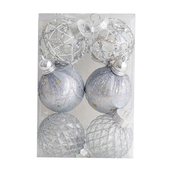 Ikohbadg Shatterproof Christmas Ornaments Set, 6pcs Multiple Styles Tree Decorations for Holiday Home Decor, Weddings, Parties, and Seasonal Displays, Easy to Hang