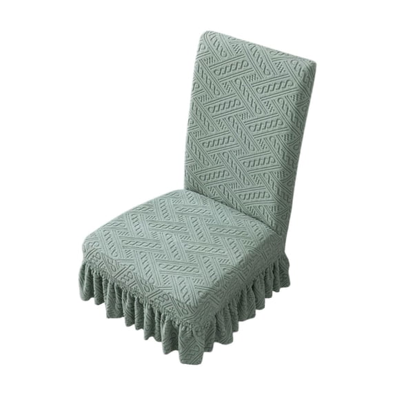 Ikohbadg Short Skirt Dining Chair Covers, Stretchable Flock Fabric Cushion Covers for Home Chairs, Universal Stool Covers, Durable, Easy to Clean, Secure Fit Protector