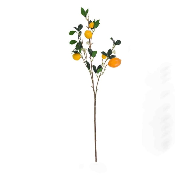 Ikohbadg Simulated Lemon Decor, Artificial Green Plants Ornaments, Decorative Photography Props, Realistic Foam Fruit Branches for Home and Event Decoration