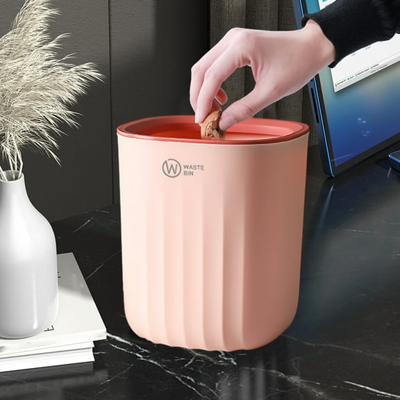 Ikohbadg Small Desk Trash Can, Mini Desktop Garbage Can, Plastic Wastebasket for Bathroom, Bedroom, Kitchen, Office, Car