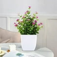 thumbnail image 1 of Ikohbadg Small Fake Plants Eucalyptus Flowers Artificial Small Potted Plants 7 Inches Greenery Decor for Office Home Farmhouse Bathroom Kitchen Desk Indoor Decor, White Cube Pot, 1 of 6