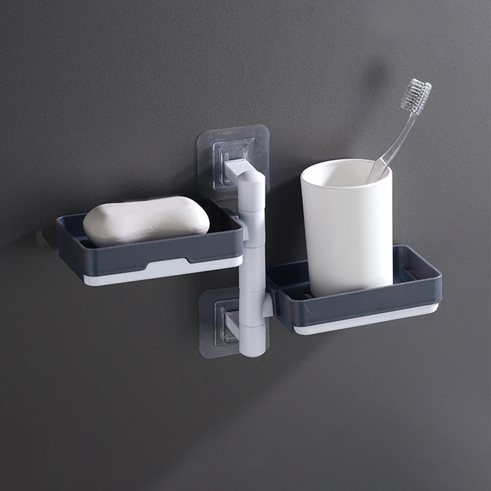 Ikohbadg Soap Holder 2-Layer Self-Adhesive Soap Dish Wall Mounted ...