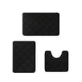 thumbnail image 1 of Ikohbadg Ultra Soft Memory Foam Bath Mat Set Non-Slip Absorbent, 3 Piece Bathroom Rugs with Thick Machine Washable, Water Absorption Bathroom Mats Modern Style Comfortable, Black, 1 of 7