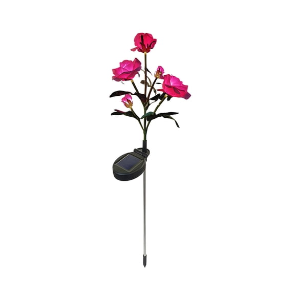 Ikohbadg Solar-Powered Outdoor Artificial Rose Lights for Gardens, Lawns, and Patios, Decorative Multi-Color LED Stake Lights with Auto On Off, Waterproof Solar Garden Lighting