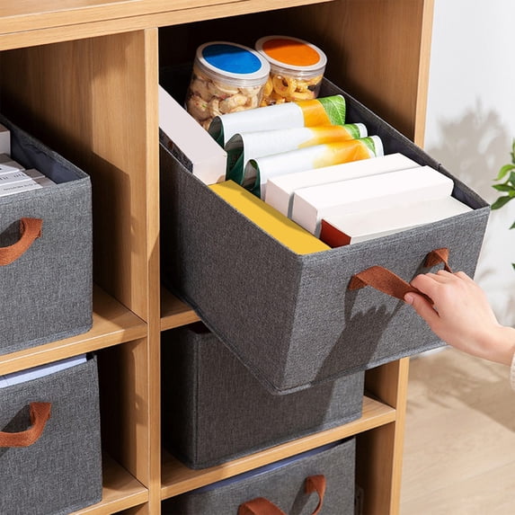 Ikohbadg Sorter Steel Frame Folding Storage Basket, Large Capacity Breathable Fabric Clothes Storage Box, Handheld Organizing Solution for Home, Wardrobe, and Closet