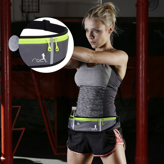 Ikohbadg Sports Waist Bag with Water Bottle Holder - Perfect Running Belt for Men and Women, Ideal for Hiking and Climbing with Zipper Pockets
