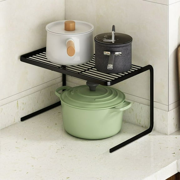 Ikohbadg Stackable Kitchen Cabinet Shelves and Storage Rack, Countertop Spice Rack for Kitchen, Bathroom & Bedroom, Space Saving Organizer for Desk & Countertop, Durable and Stylish Design