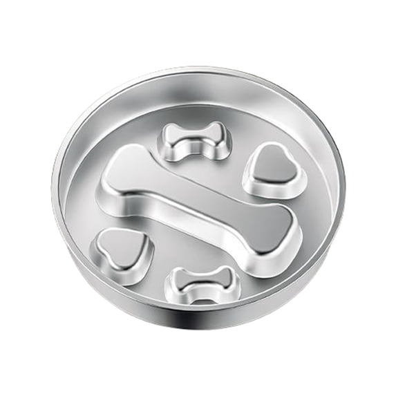 Ikohbadg Stainless Steel Slow Feed Dog Bowl, Thickened Large Capacity Pet Food and Water Bowl for Dogs and Cats, Non-Slip Design for Stable Feeding Environment