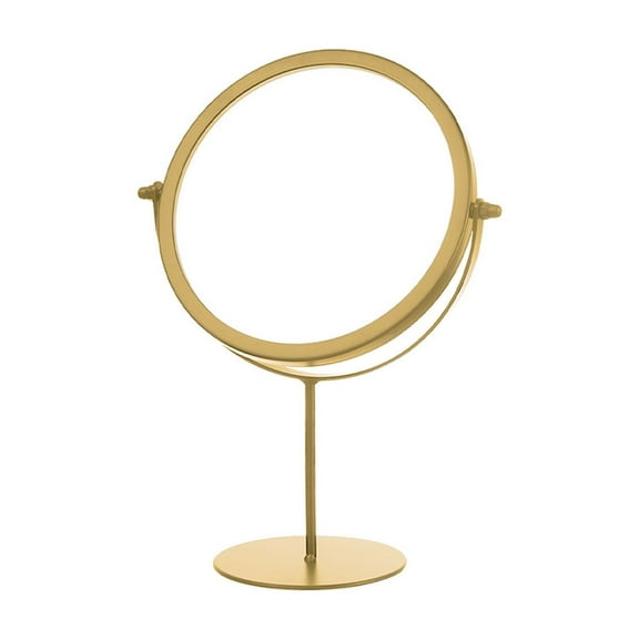 Ikohbadg Storage Beauty Mirror, Desktop Portable Makeup Mirror, Adjustable Height Vanity Mirror, Stylish Metal Frame, Perfect for Home, Dresser, Dormitory, and Bathroom, Gold