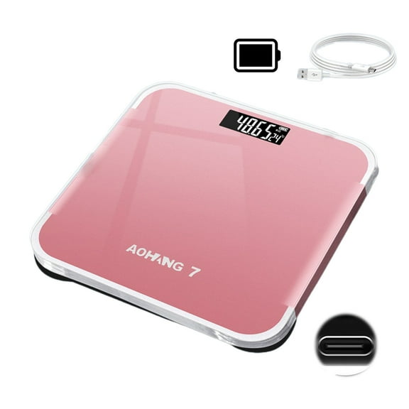 Ikohbadg Stylish Multi-Color Tempered Glass Mini Digital Scale with Large LCD Display - Highly Accurate, Rechargeable, and Portable for Home or Travel Use