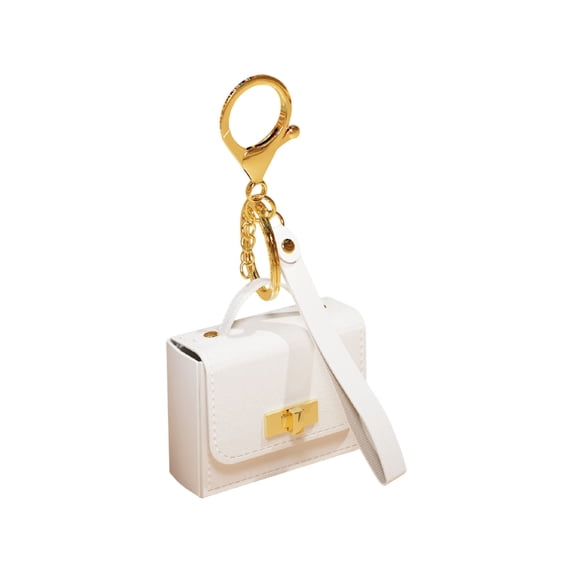 Ikohbadg Stylish Leather Key Chain Pouch, Mini Coin Purse Bag Pendant for Earphones, Lipstick, and Small Essentials, Durable Synthetic Leather with Metal Hardware