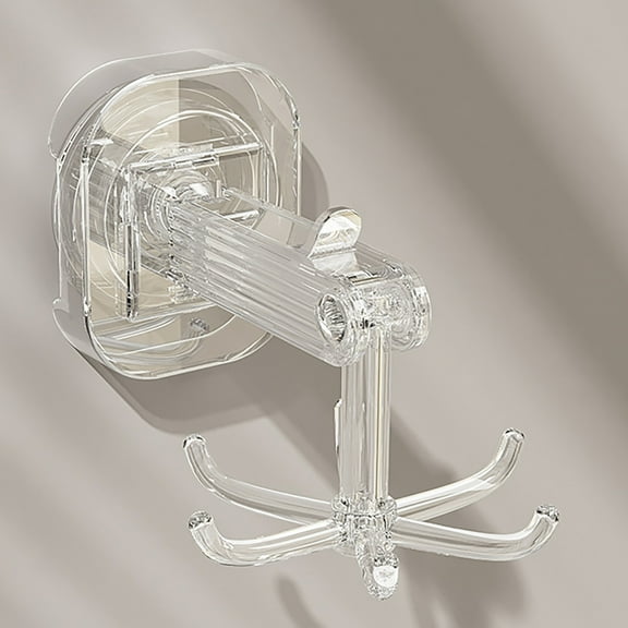 Ikohbadg Suction Cup Rotating Hook Rack, Six Claw Kitchen Utensil Holder, Non-Perforated Wall Mounted Storage, High Load-Bearing, Space Saving Organizer for Spatulas and Spoons