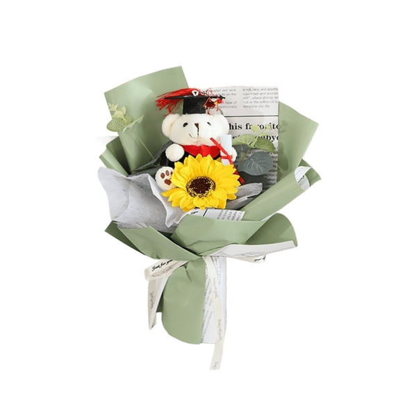 Ikohbadg Sunflower Graduation Bear Doll Bouquet, Adorable Gifts for Graduation Celebrations, Thoughtful Keepsake for Achievements, Perfect Decor for Parties and Ceremonies