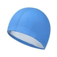 thumbnail image 1 of Ikohbadg Swim Cap Spandex Cap, Spandex Swim Cap with Protective Layer, Flexible Nylon Spandex Fabric Cotton PU Fiber Swimming Bathing Cap Hat for Men Women Kids Adults, Blue, 1 of 6
