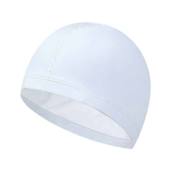 Ikohbadg Swim Cap Spandex Cap, Spandex Swim Cap with Protective Layer, Flexible Nylon Spandex Fabric Cotton PU Fiber Swimming Bathing Cap Hat for Men Women Kids Adults, White