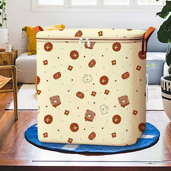 Ikohbadg Tomato Bear Large Capacity Clothing Storage Box, Breathable Quilt Organizer, Lightweight Stackable Storage Bag with Sturdy Handle, Eco-Friendly Houseware
