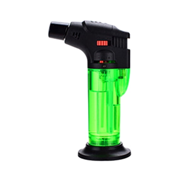 Ikohbadg Torch Lighters Butane Refillable Lighter Single Jet Flame Windproof Torch Multi Utility Mini Gas Lighter Blow Torch Lighters for Candle Fireplace Camping Grill BBQ Kitchen, Green