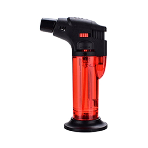 Ikohbadg Torch Lighters Butane Refillable Lighter Single Jet Flame Windproof Torch Multi Utility Mini Gas Lighter Blow Torch Lighters for Candle Fireplace Camping Grill BBQ Kitchen, Red