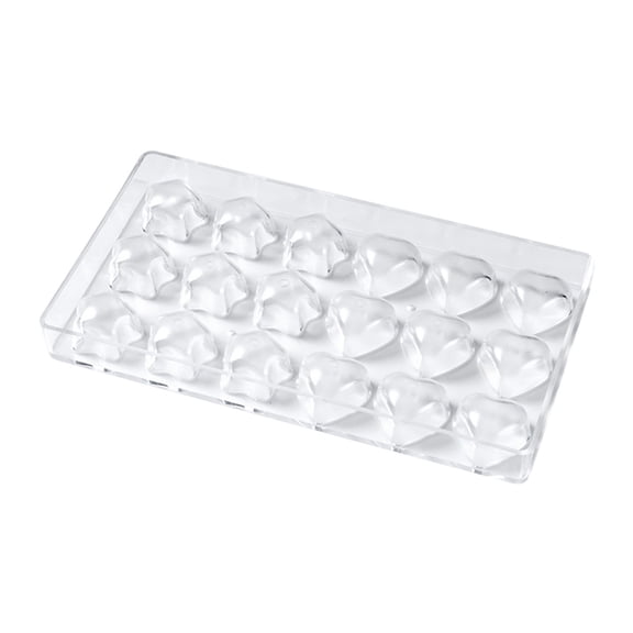 Ikohbadg Candy Making Mold, Diamond Clear Polycarbonate Chocolate Mold Jelly Candy Making Mold Tray, 3D Heart Chocolate Mold 21 Grid Chocolate Mold