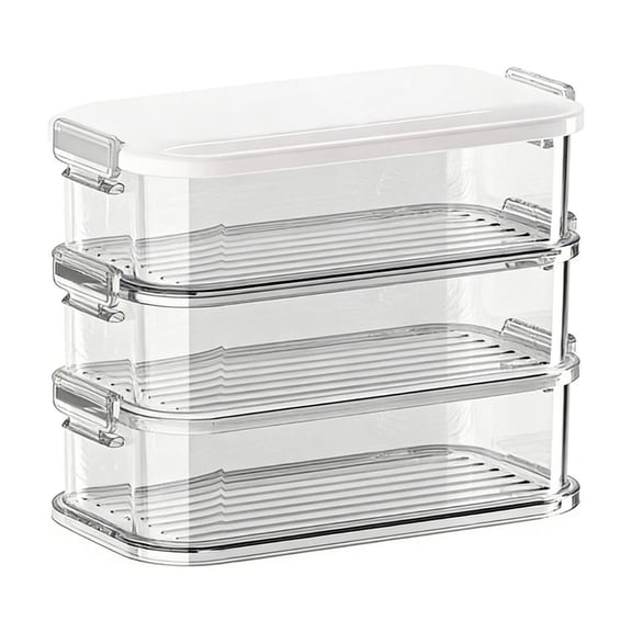 Ikohbadg Transparent Rectangular Plastic Food Storage Containers, Ideal for Kitchen Snacks, Dried Goods, Grains, and Pulses, Stackable and Versatile Storage Solution for Home Use