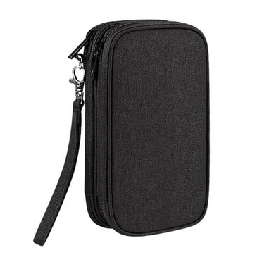 Ikohbadg Electronic Organizer Bag, Universal Carrying Organizer Case Bag, Cable Bag with Inner Compartments Mesh Pockets, Storage Bag for Small Electronics and Accessories, Waterproof, Black
