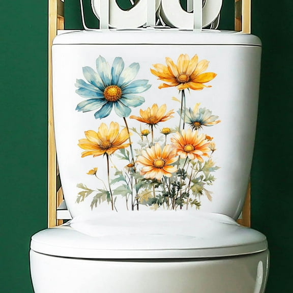 Ikohbadg Tropical Plants and Flowers Wall Stickers Living Room and Bedroom Decorative Stickers Eco-Friendly Bathroom Toilet Wall Art