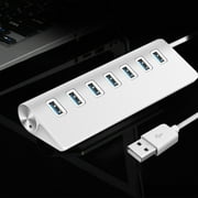 Ikohbadg USB Hub with 7 Ports and USB3.0 Interface for Desktop, Laptop, Tablet, and Phone, Supports OTG and External U Disk Connectivity, 5Gbps Transmission Speed