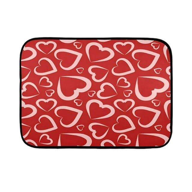 Ikohbadg Valentines Day Door Mat, Valentines Welcome Mats Outdoor for Front Door, Valentine Love Hearts Gifts Non Slip Doormat Indoor Entryway Floor Rug for Outside Home Decor 16 x 24 Inches