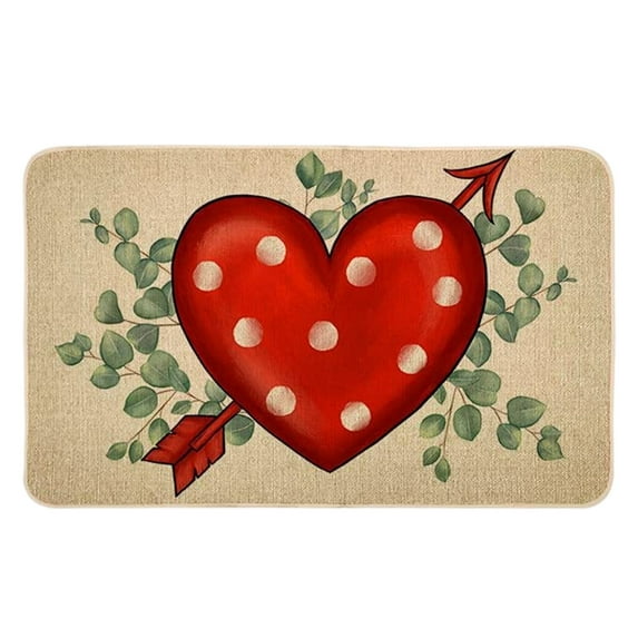 Ikohbadg Valentines Day Door Mat, Valentines Welcome Mats Outdoor for Front Door, Valentine Love Hearts Gifts Non Slip Doormat Indoor Entryway Floor Rug for Outside Home Decor 16 x 24 Inches