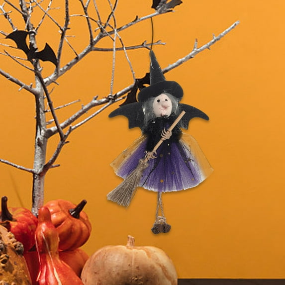 Ikohbadg Vintage Hanging Kitchen Witch Doll - Lovely Witch Decor, Suspended Witch Figurine for Halloween, Perfect Indoor Halloween Decoration and Ornament