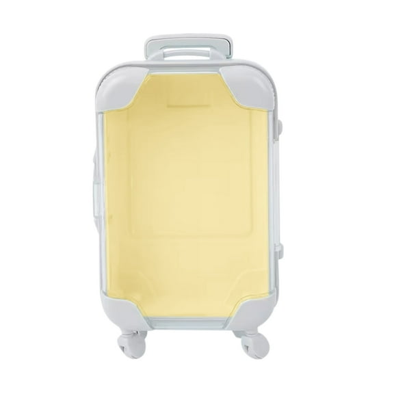 Ikohbadg Walkable Mini Storage Trolley Luggage Box, Transparent Cosmetic Storage for Small Items, Portable Makeup Organizer for Travel, Beauty Salons, and Home Decoration