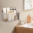thumbnail image 1 of Ikohbadg Wall Mounted Shower Rack, Bathroom Shelf, Transparent Plastic Storage Organizer, Adhesive Hanging Box for Toiletries, Cosmetics, Kitchen, Office, Efficient Storage, Compact Design, 1 of 6