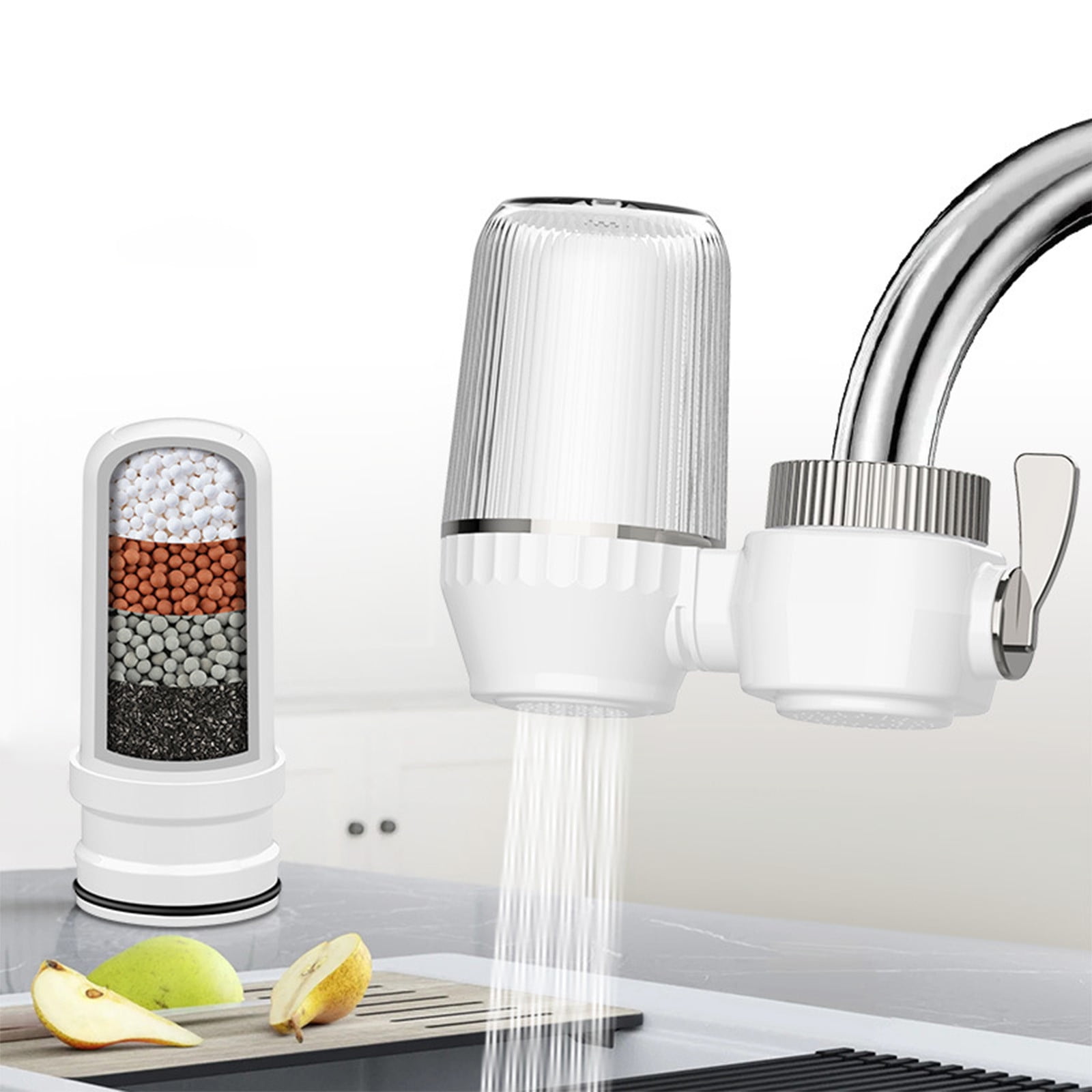Ikohbadg Water Filter For Faucet Home Water Purification System Fits Standard Faucets Water