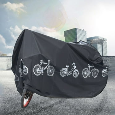 Ikohbadg Waterproof Bicycle Cover for Outdoor Use in All Seasons, Heavy-Duty Motorcycle Cover, Sun and Rain Protection, Black Polyethylene Stereoscopic Bike Cover with Easy Access