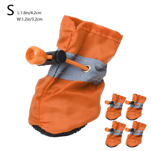 Ikohbadg Waterproof Dog Shoes for Small Dogs Reflective Non-Slip Paw Protector Booties Adjustable Comfortable Soft Sole Dog Booties 4PC Set for Puppies