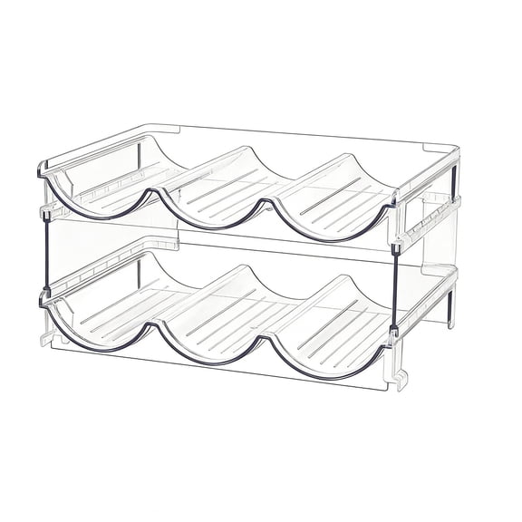 Ikohbadg Wine Storage Rack, Stackable Water Bottle Holder, Clear Plastic Beverage Organizer, Versatile Kitchen & Pantry Storage Solution, Ideal Gift for Wine Enthusiasts