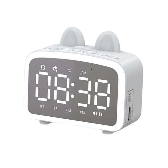 Ikohbadg Wireless Bluetooth Speaker with Alarm Clock, Mini Desktop Audio Player with Radio and Card Playback, Compact Portable Sound System for Home and Office