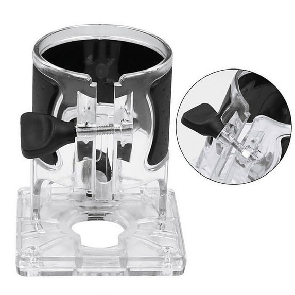 Ikohbadg Woodworking Slotting Carving Machine, Woodworking Trimmer Router, Transparent Trimming Machine Protection Cover, Transparent Plastic Base Power Tool Protective Shield, Accessory Base