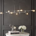 thumbnail image 1 of JONATHAN Y Ikon 63" 8-Light Modern Vintage Arm-Adjustable Iron Linear LED Pendant, Chrome, 1 of 11