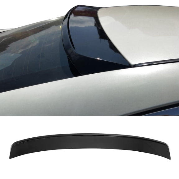 Ikon Motorsport Gloss Black Roof Spoiler Fits2014-2024 Infiniti Q50,ABS Top Roofline Rear Window Wing Lip