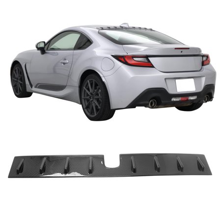 Ikon Motorsport Rear Roof Vortex Spoiler Fits 2022-2025 Subaru BRZ 2022-2026 Toyota GR86, OE Style Carbon Fiber Print ABS Roof Shark Fin Wing