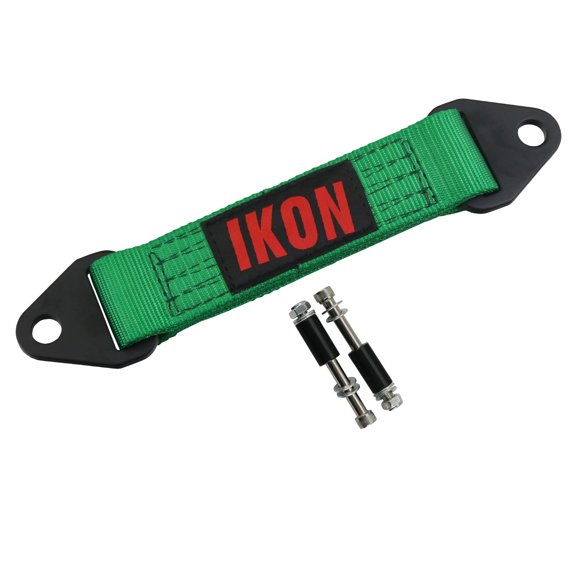 Ikon Motorsports 10" Green Limit Strap w/ Shock Bolts Fits Trucks SUVs ATVs UTVs Off-road, 10000lbs Shock Suspension Travel 4 Layers Webbing with IKON Logo, 1PC