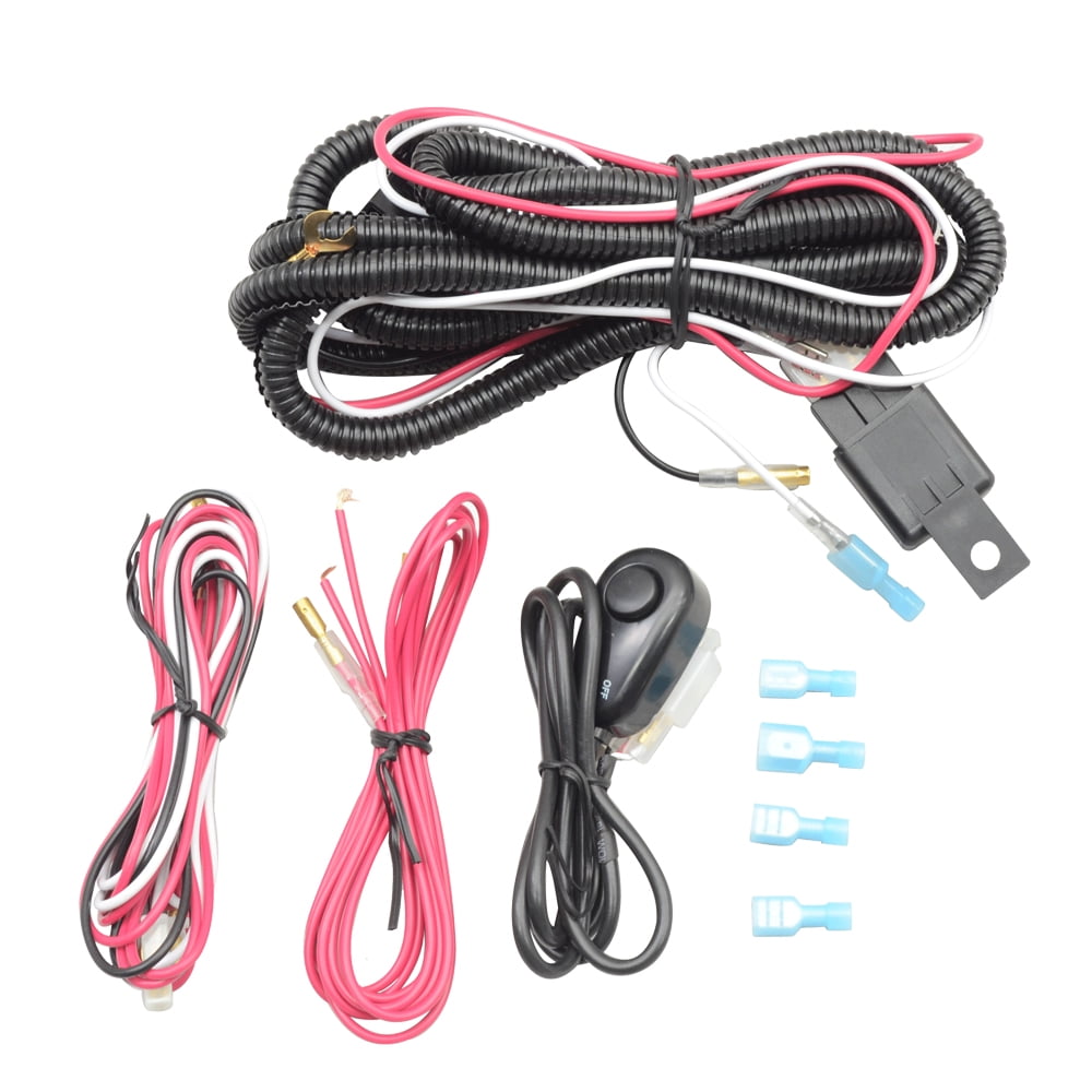 Ikon 12V 40A Universal Fog Lamp Wiring Kit, Fits Most Car Models, LED