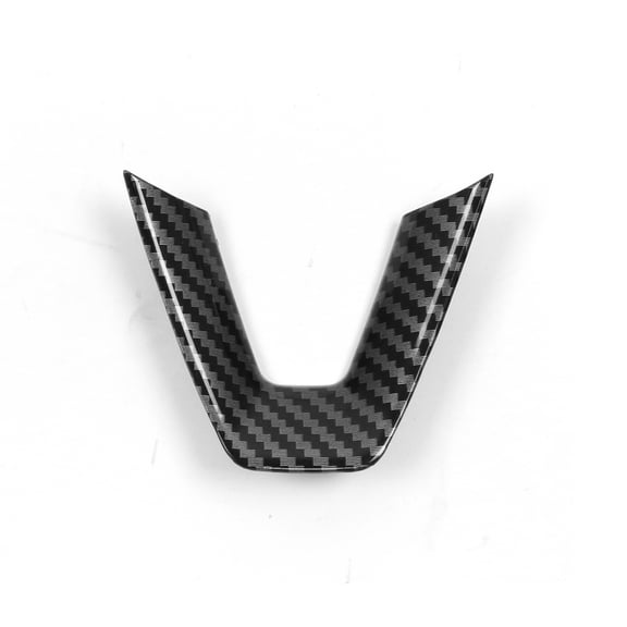 Ikon Motorsports 1PC Steering Wheel Frame Panel Trim Cover for 2024-2025 Tesla Model 3 Highland & 2025 Y, Carbon Fiber Print ABS Plastic