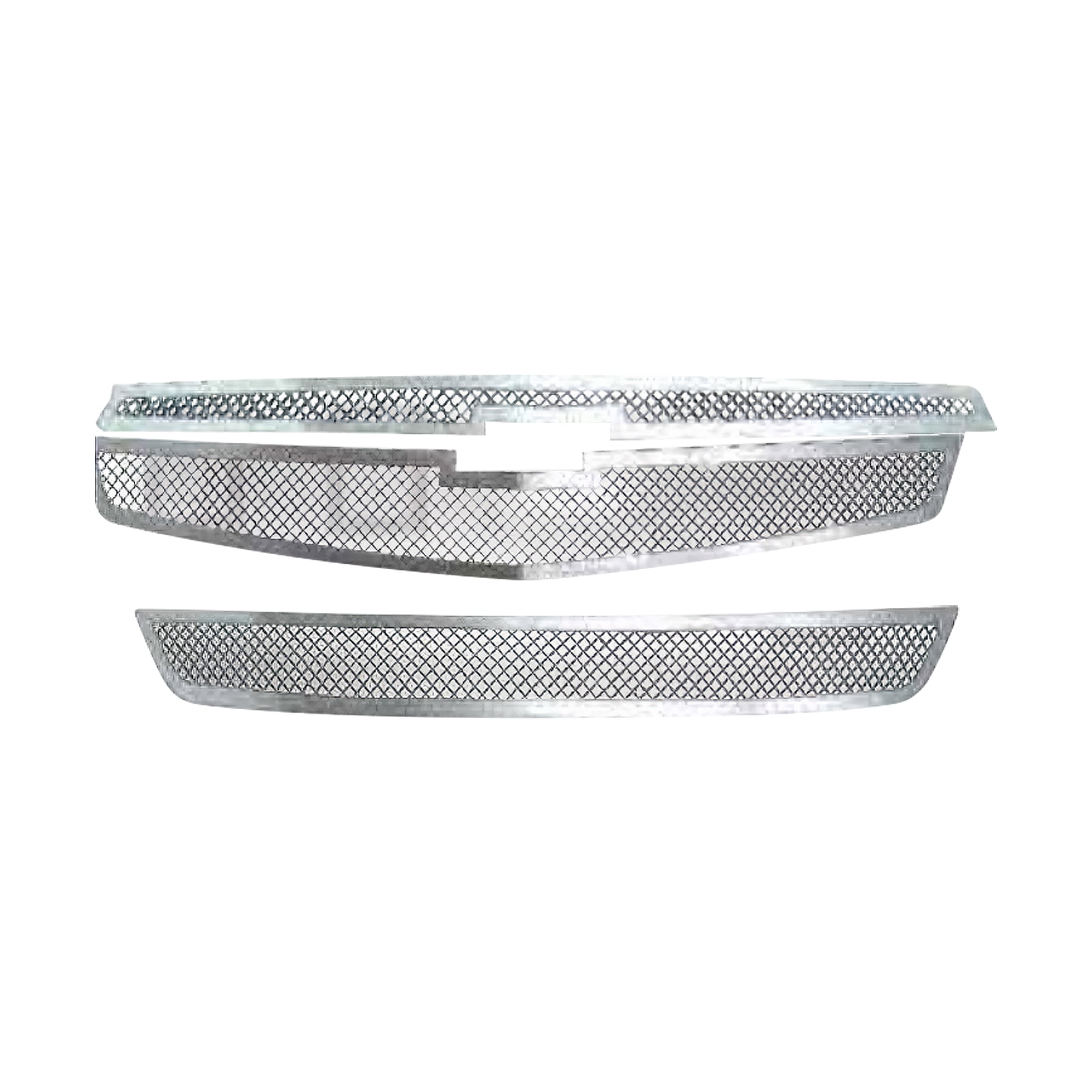 Triple Chrome Plated ABS Grille Overlay – Easy Snap-On Installation, No Cutting