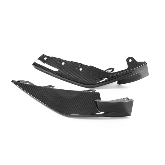 Ikon Motorsports 2PCS Front Bumper Lip Splitters Guard Compatible With 2021-2023 BMW G80 M3 Sedan & G82 M4 Coupe & G83 M4 Convertible OE Style Gloss Black Direct Replacement Dry Carbon Fiber