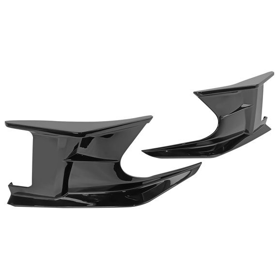 Ikon Motorsports 2PCS Front Bumper Side Splitter Canards Dive Planes Vent Spoiler Compatible With 2019-2024 Toyota Corolla Auris 3rd E210 5-Door Hatchback Gloss Black