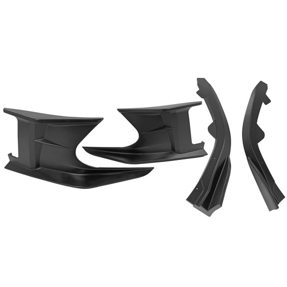 Ikon Motorsports 2PCS Front Side Canards + 2PCS Front Bumper Lip Spoiler Lower Air Dam Chin Splitters Replacement Compatible With 2019-2025 Toyota Corolla 3rd E210 5-Door Hatchback Matte Black